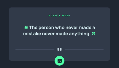 Screenshot of "Advice generator app"